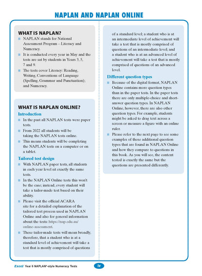 Excel Year 6 NAPLAN*-style Numeracy Tests