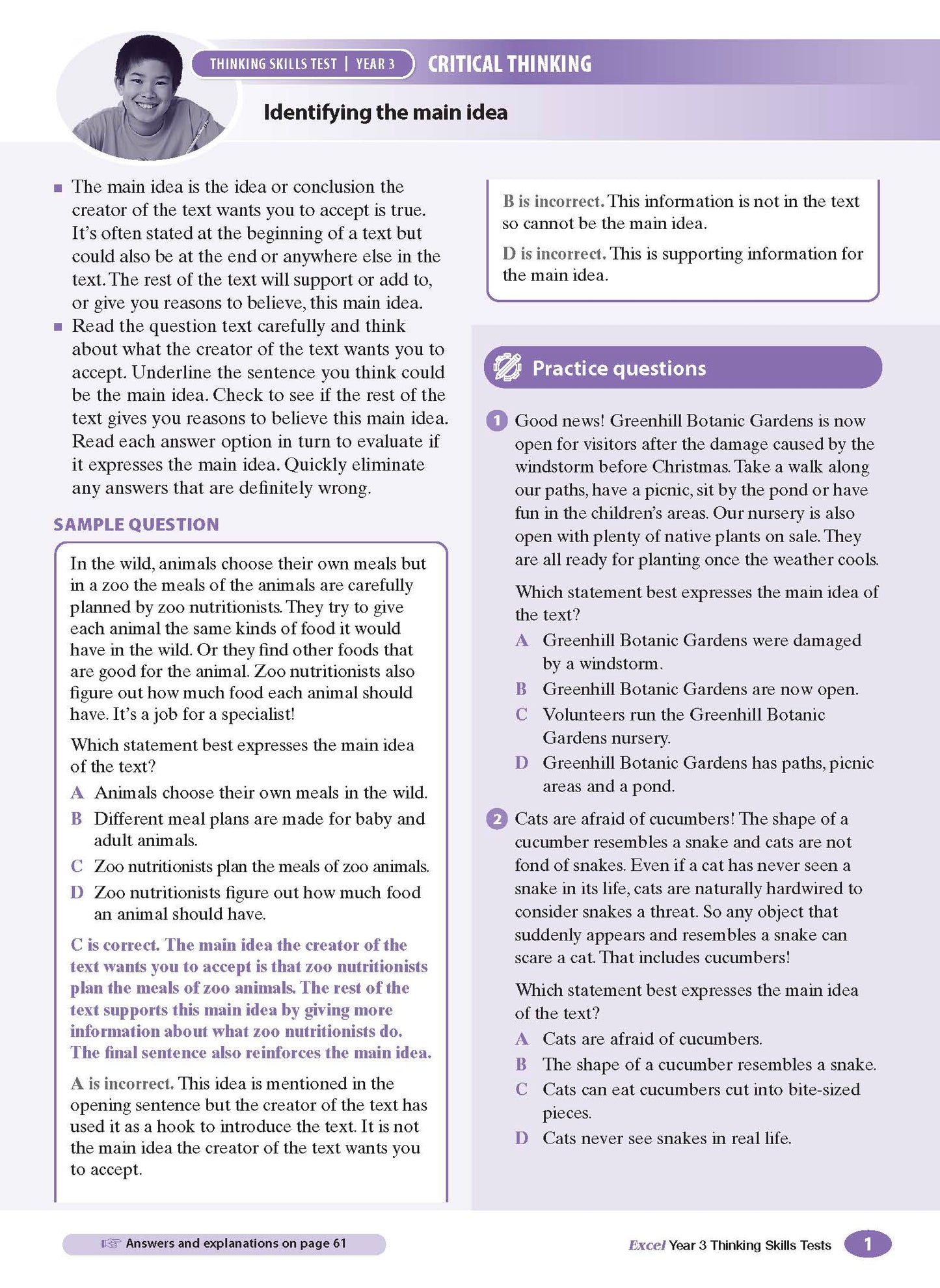 Excel Test Skills - Thinking Skills Tests Year 3