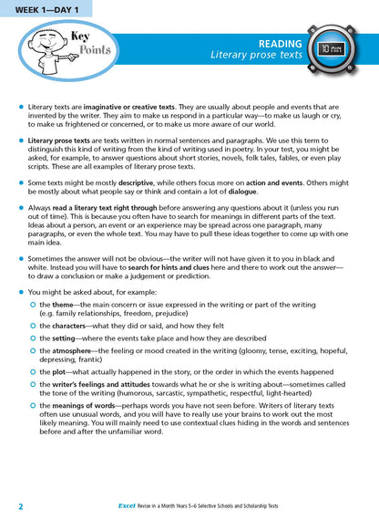 Excel Revise in a Month Selective Schools and Scholarship Tests Years 5-6