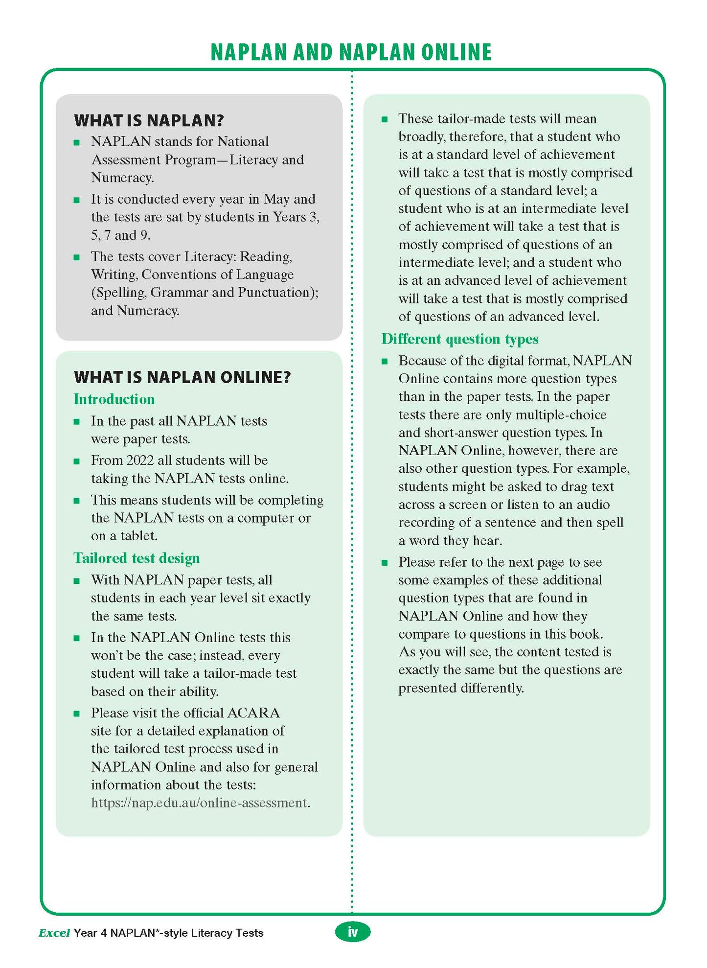 Excel Year 4 NAPLAN*-style Literacy Tests
