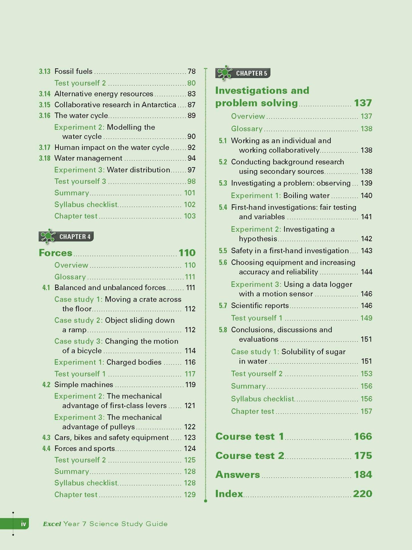 Excel Study Guide - Science Year 7
