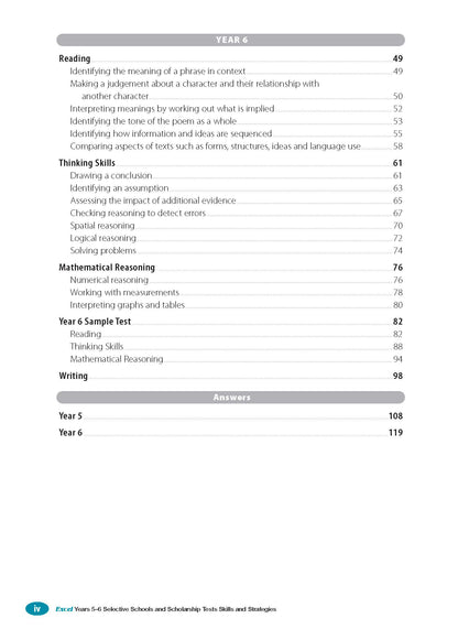 Excel Test Skills - Selective Schools and Scholarship Tests Skills & Strategies Years 5-6