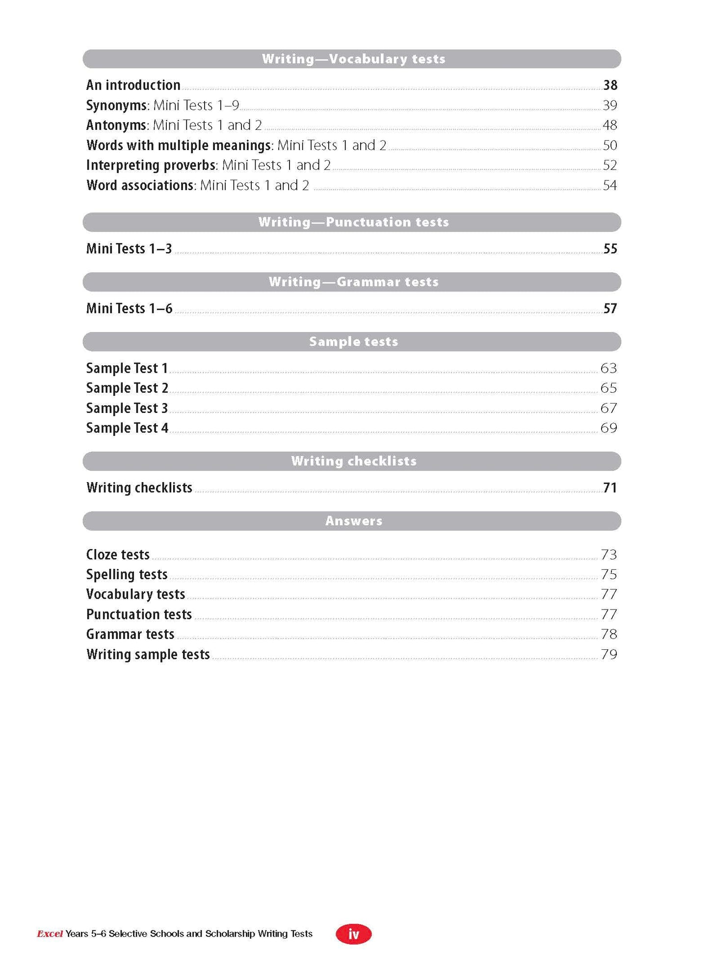 Excel Selective Schools and Scholarship Writing Tests Years 5-6