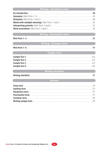 Excel Selective Schools and Scholarship Writing Tests Years 5-6