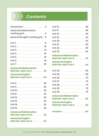 Excel Advanced Skills - Advanced English and Mathematics Year 4