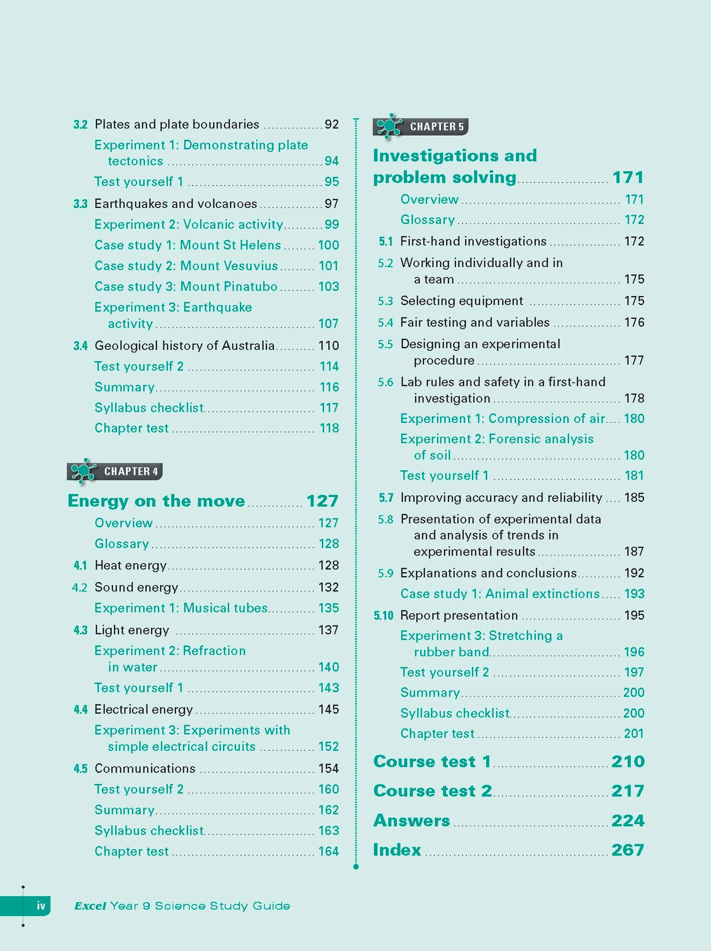 Excel Study Guide - Science Year 9