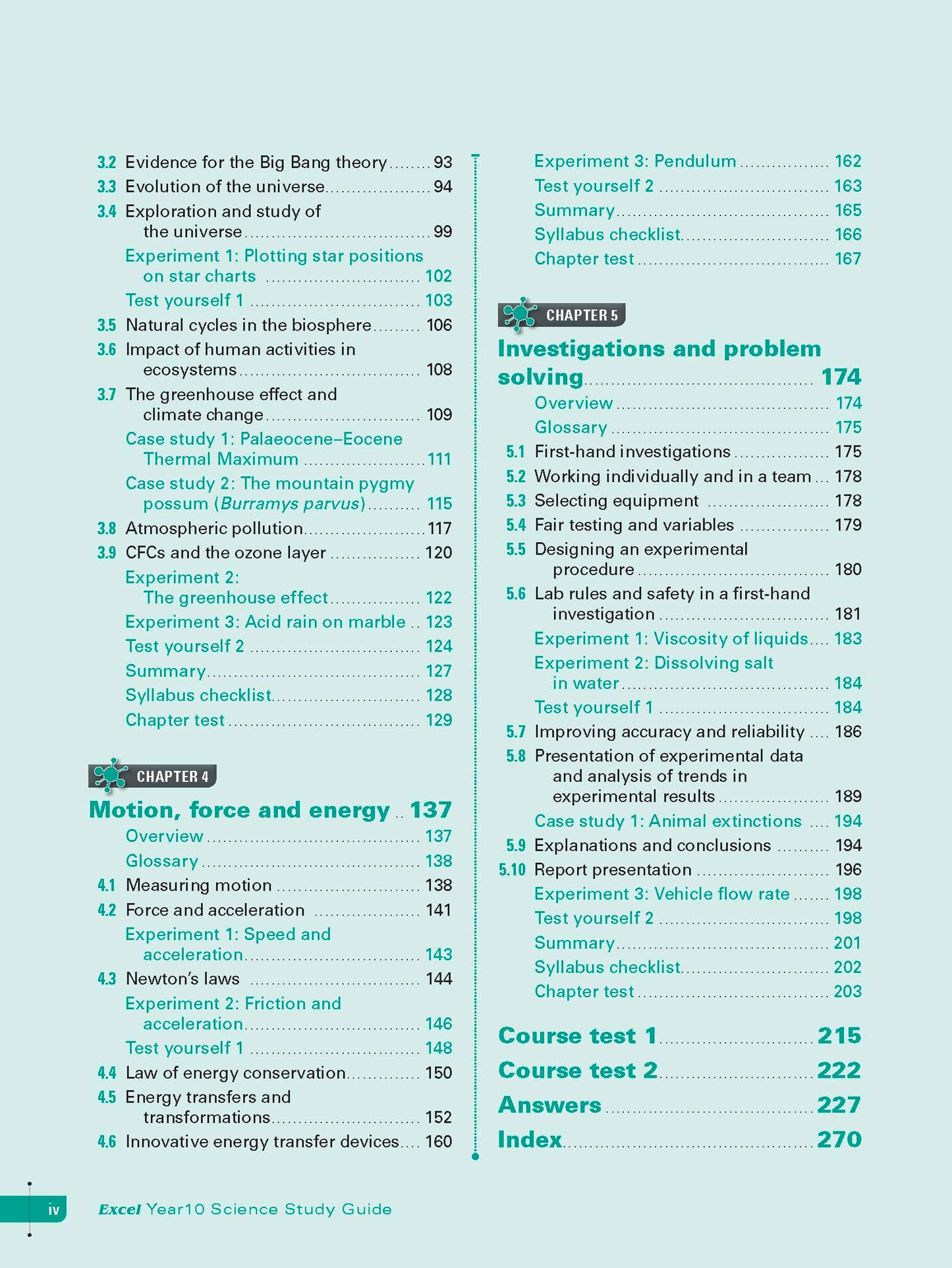 Excel Study Guide - Science Year 10