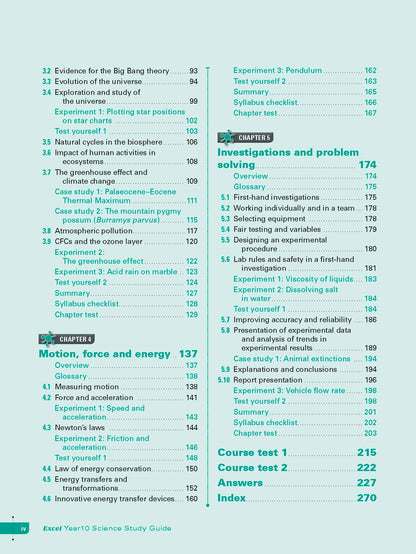Excel Study Guide - Science Year 10