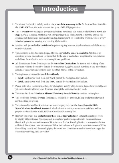 Excel Essential Skills - Calculator Workbook Years 6-7