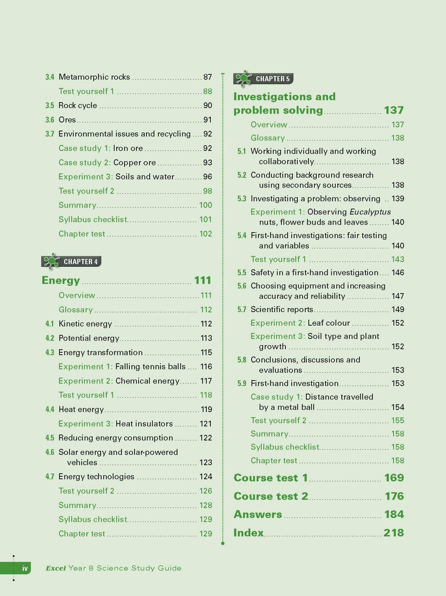 Excel Study Guide - Science Year 8