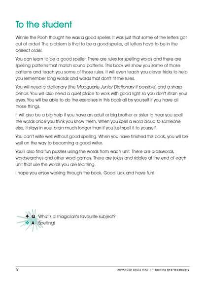 Excel Advanced Skills - Spelling and Vocabulary Workbook Year 1