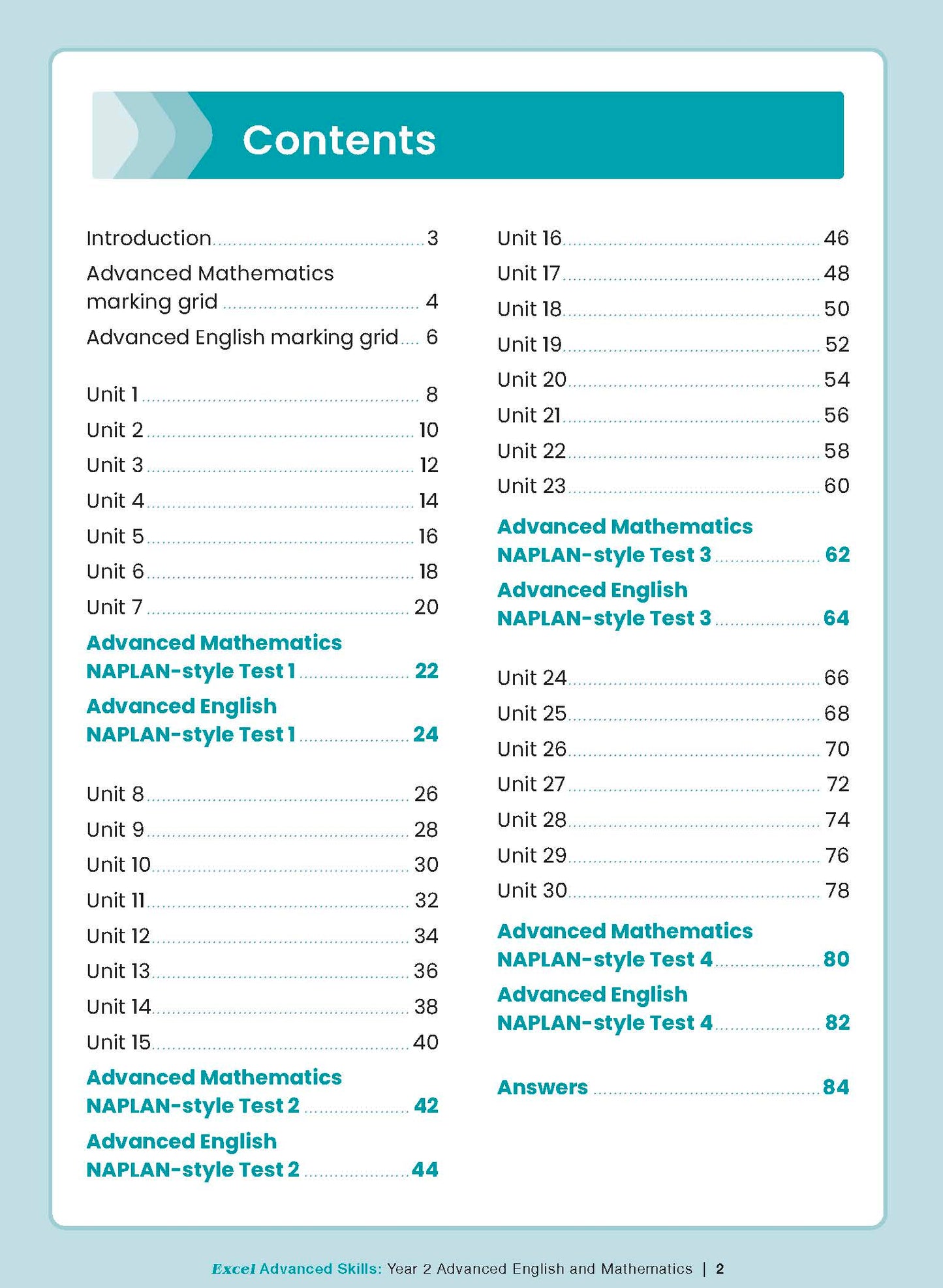 Excel Advanced Skills - Advanced English and Mathematics Year 2