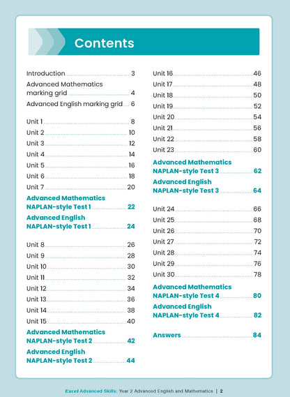 Excel Advanced Skills - Advanced English and Mathematics Year 2