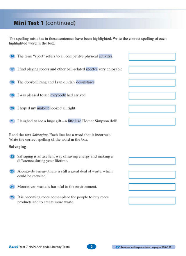 Excel Year 7 NAPLAN*-style Literacy Tests