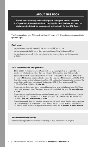 Excel HSC Year 12 Maths Extension 1 Book Pack