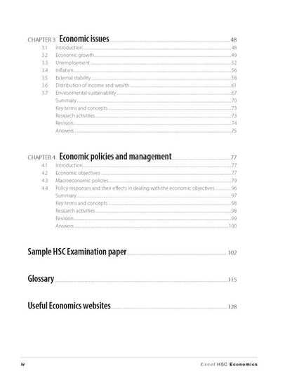 Excel HSC Year 12 Economics Study Guide with Study Cards