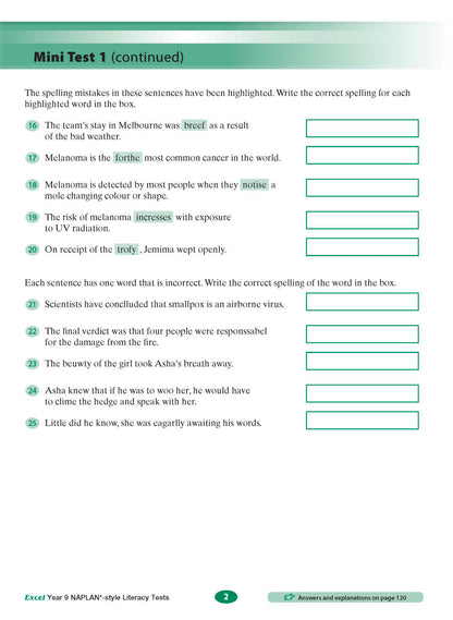 Excel Year 9 NAPLAN*-style Literacy Tests