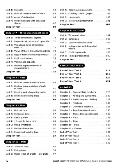 Excel Essential Skills - Mathematics Revision & Test Workbook Year 5