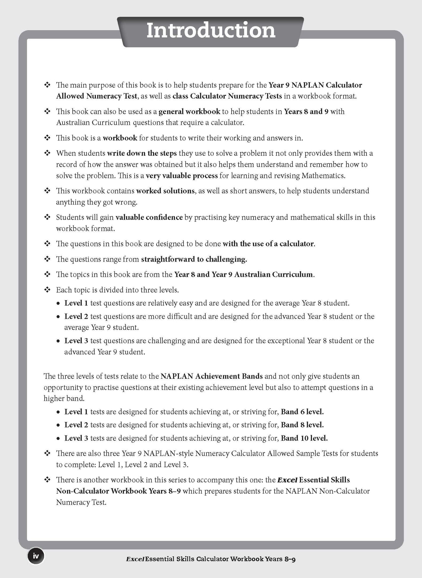 Excel Essential Skills - Calculator Workbook Years 8-9