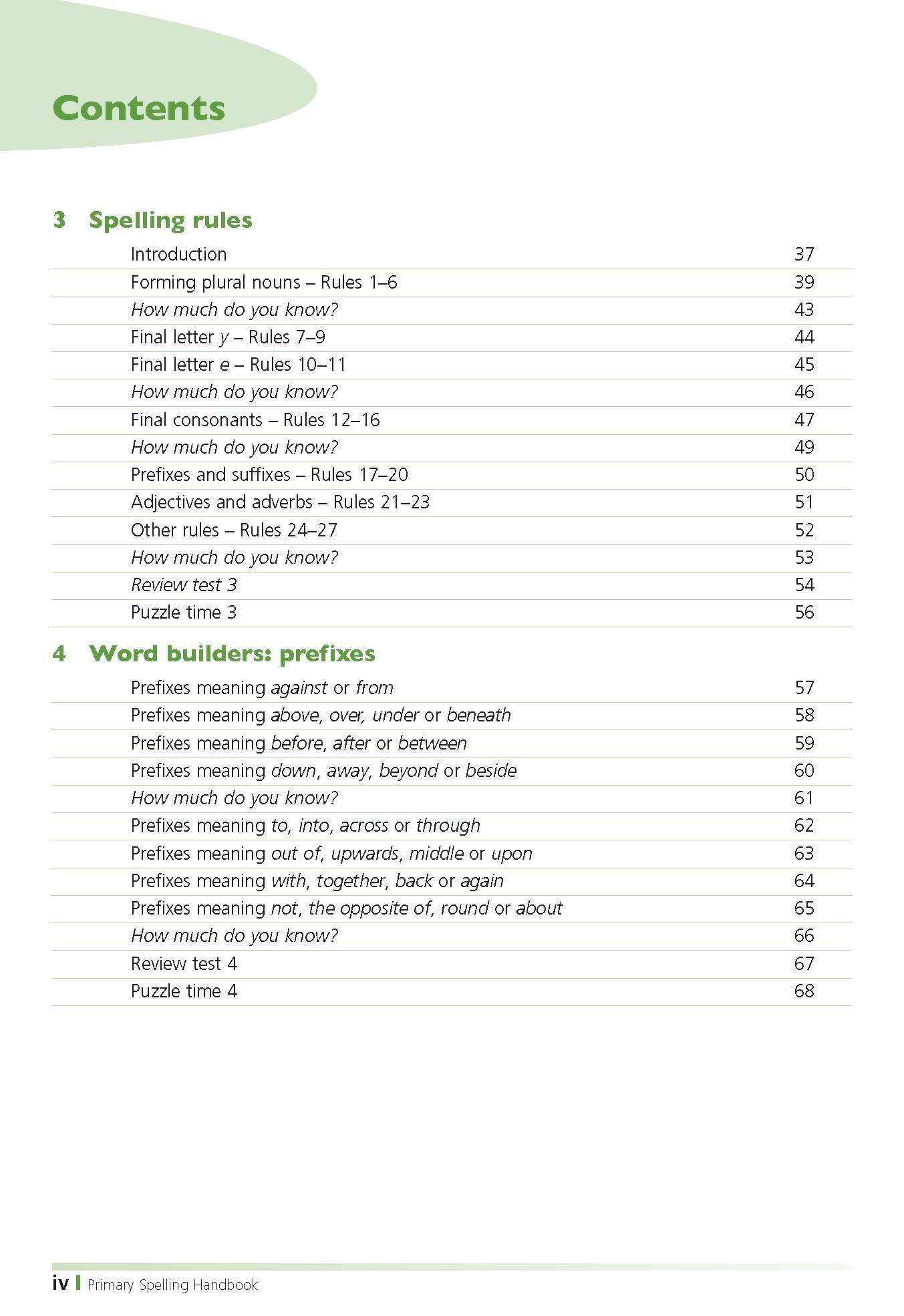 Excel Handbooks - Primary Spelling Years 3-6