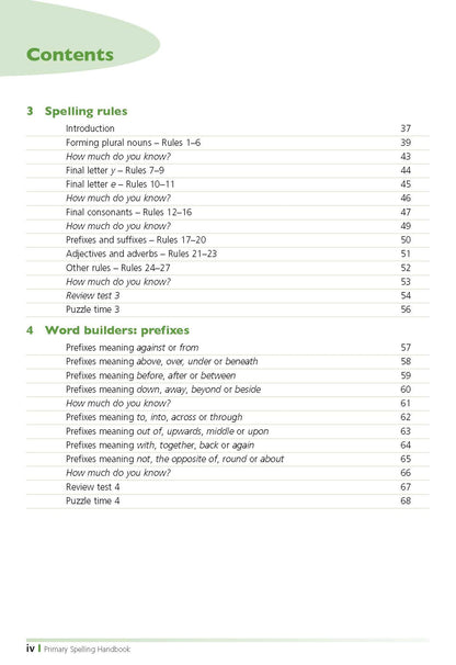 Excel Handbooks - Primary Spelling Years 3-6
