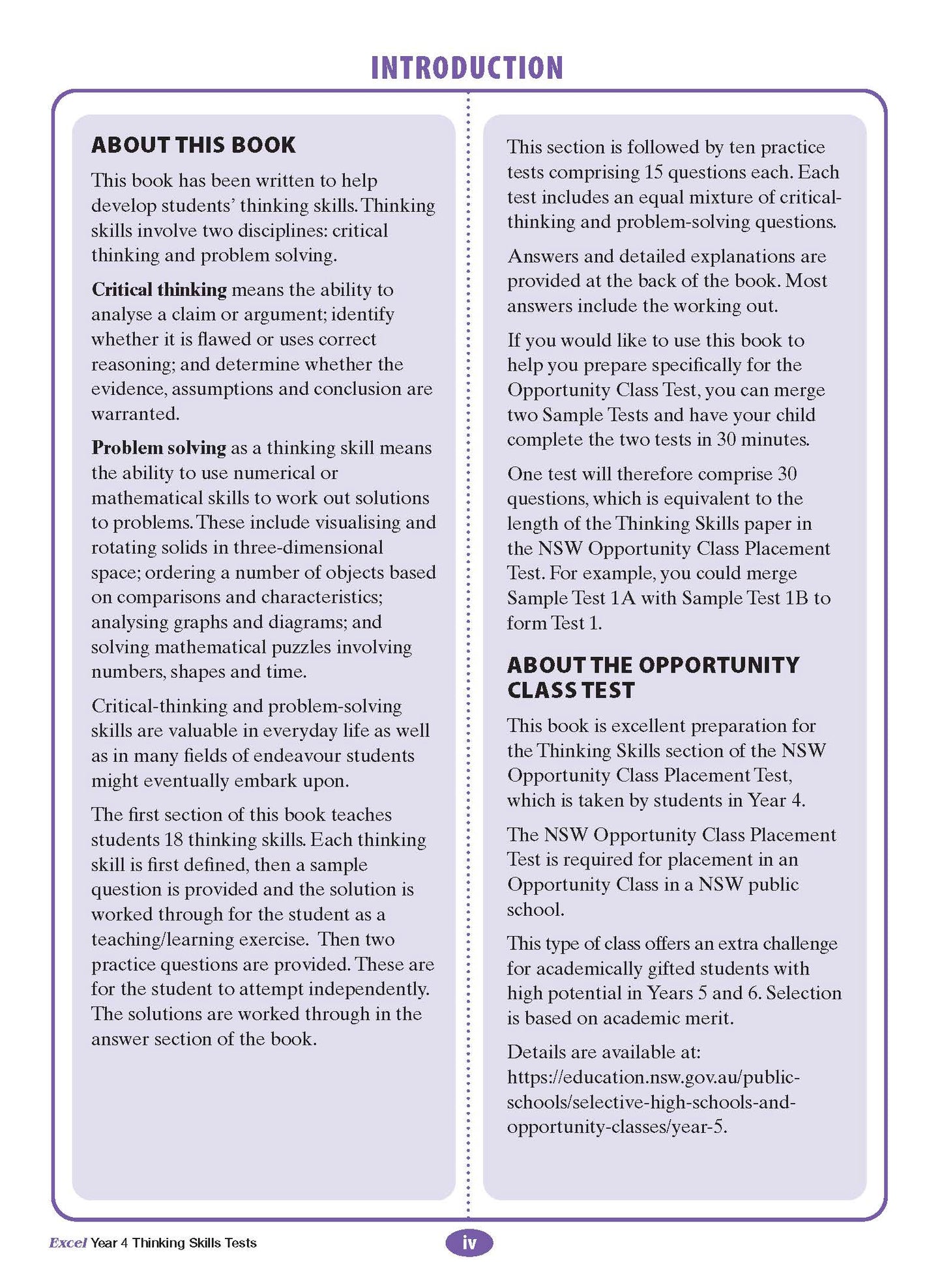 Excel Test Skills - Thinking Skills Tests Year 4