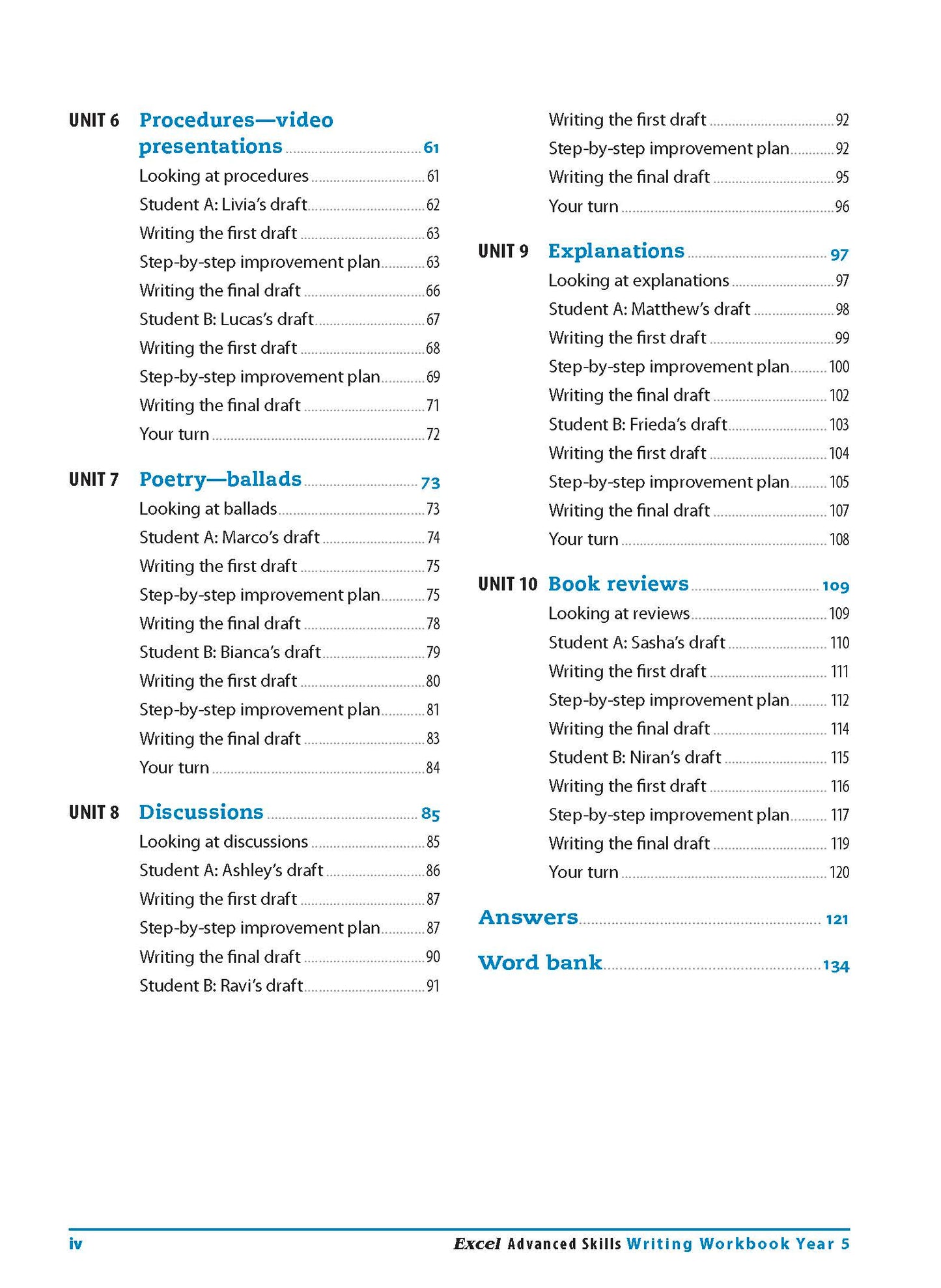 Excel Advanced Skills - Writing Workbook Year 5