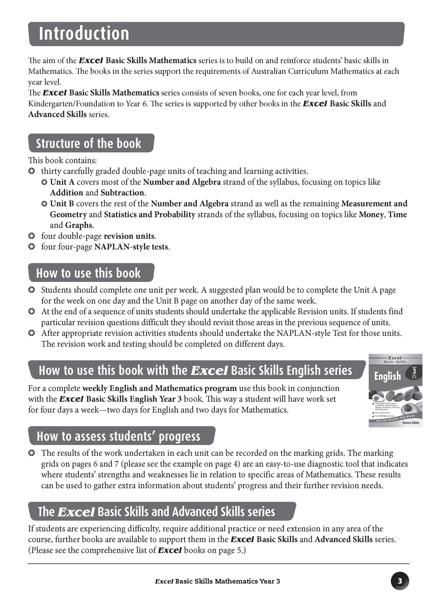 Excel Basic Skills - Mathematics Year 3