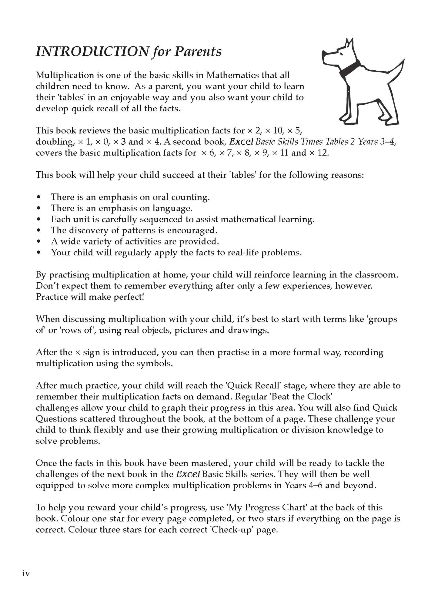 Excel Basic Skills - Times Tables 1 Years 2-3