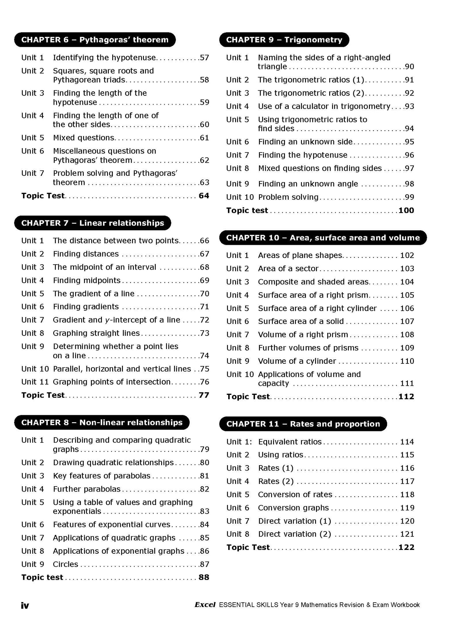 Excel Essential Skills - Mathematics Revision & Exam Workbook Year 9 NE