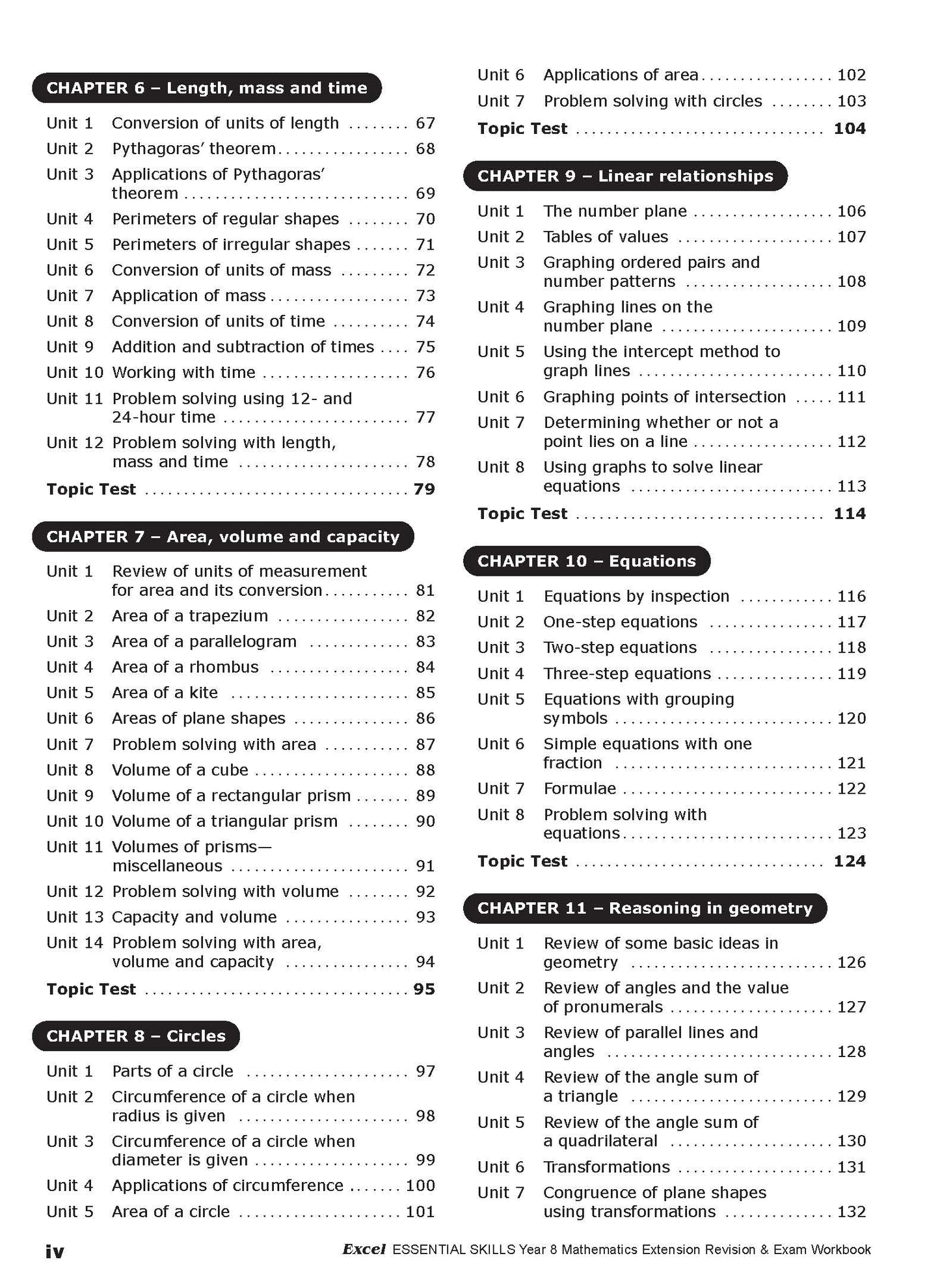 Excel Essential Skills - Mathematics Extension Revision and Exam Workbook Year 8