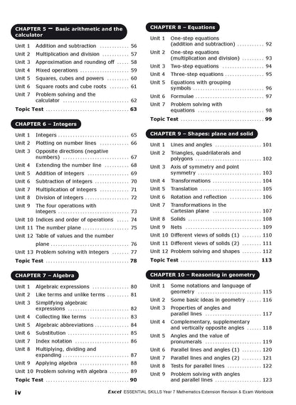 Excel Essential Skills - Mathematics Extension Revision & Exam Workbook Year 7