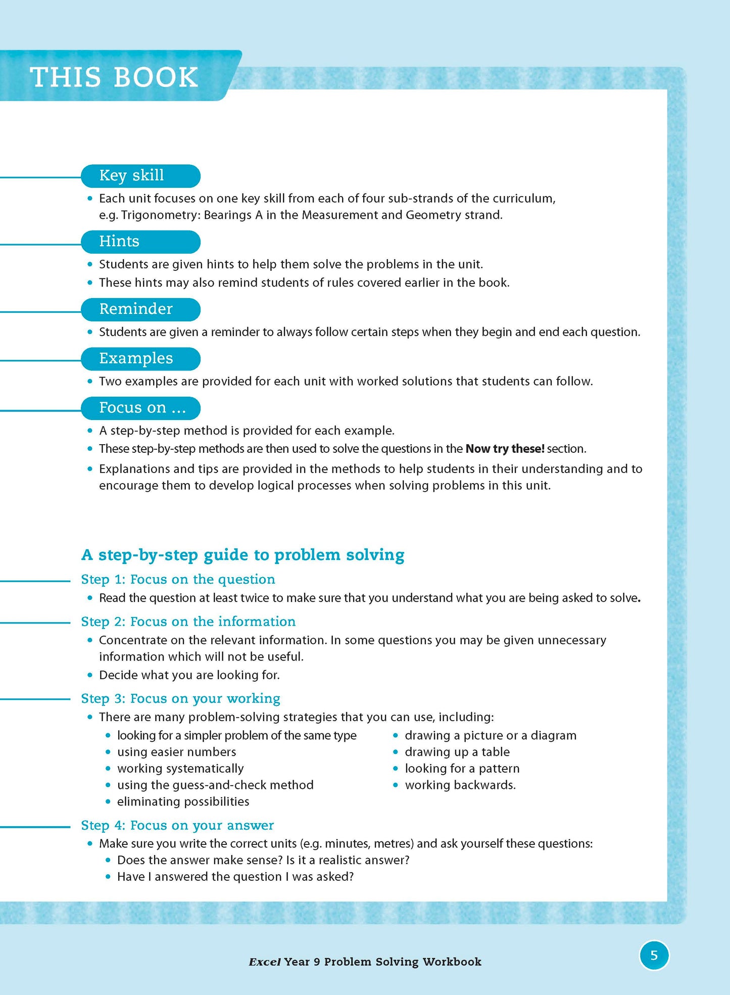 Excel Essential Skills - Problem Solving Workbook Year 9