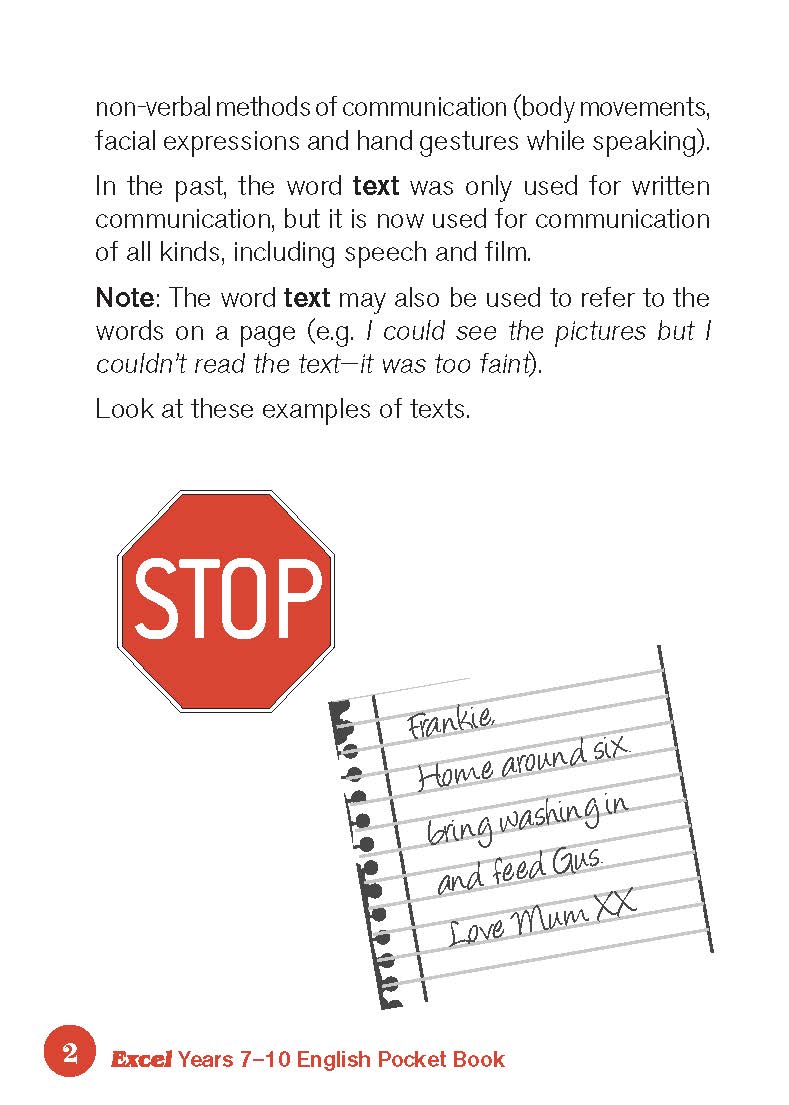 Excel Pocket Books - English Years 7-10