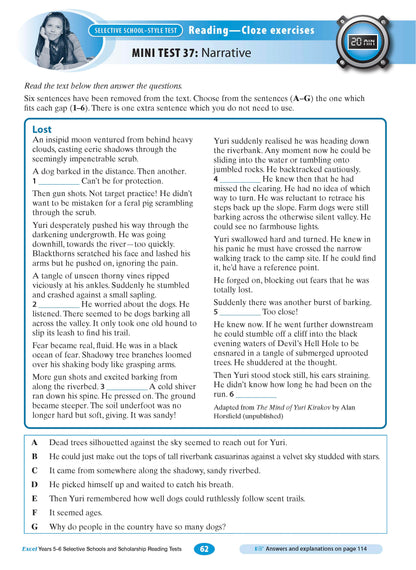 Excel Selective Schools and Scholarship Reading Tests Years 5-6
