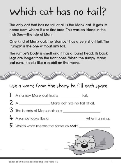 Excel Basic Skills - Basic Reading Skills Years 1-2