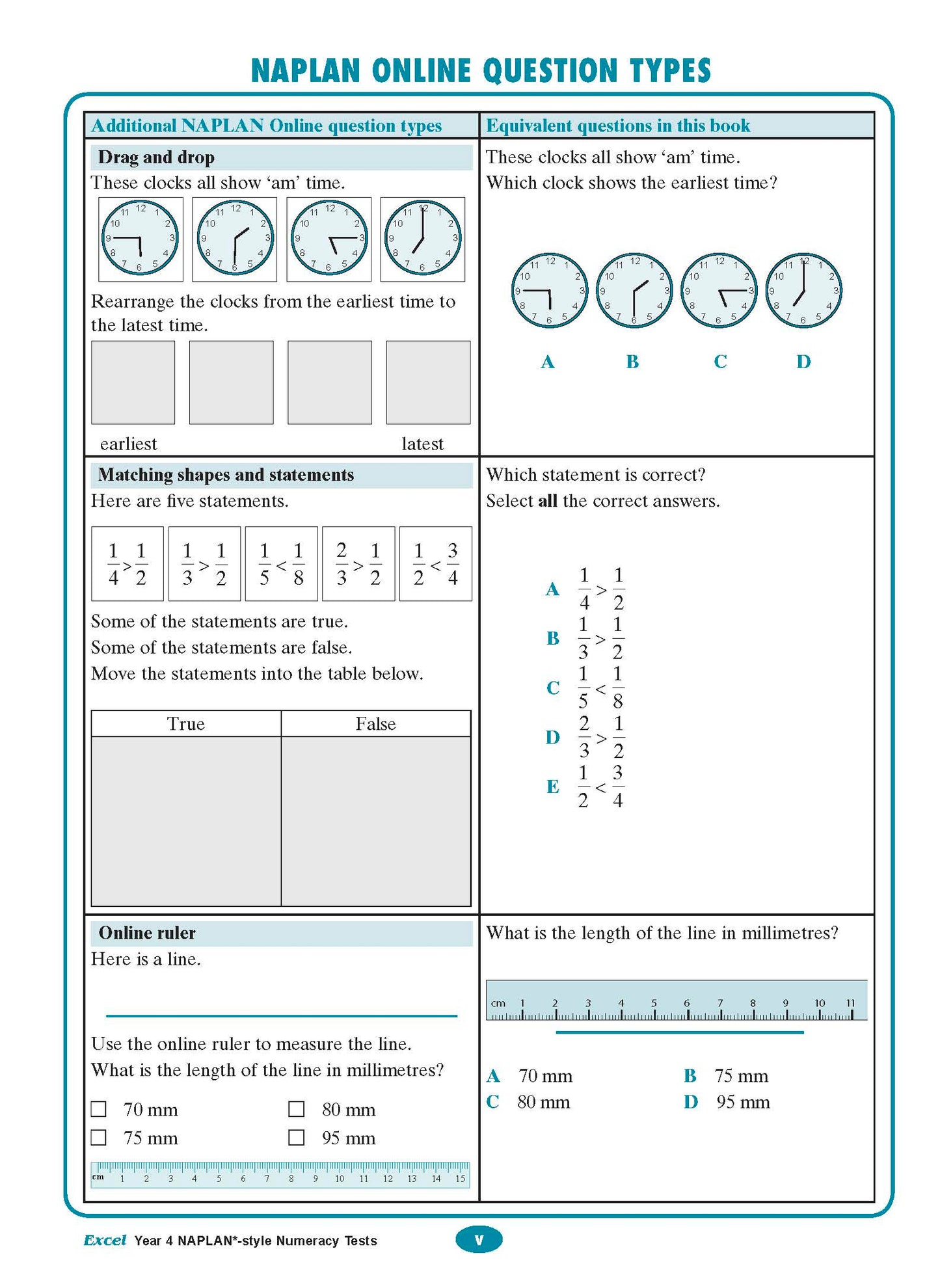 Excel Year 4 NAPLAN*-style Numeracy Tests