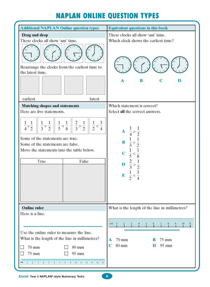 Excel Year 4 NAPLAN*-style Numeracy Tests
