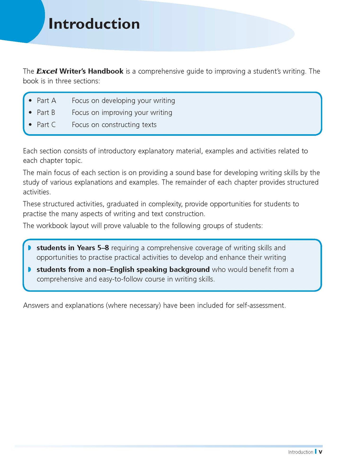 Excel Writer's Handbook - English Years 5-8