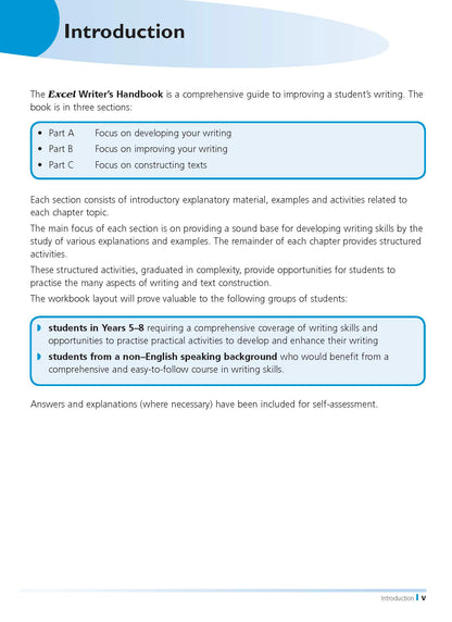 Excel Writer's Handbook - English Years 5-8