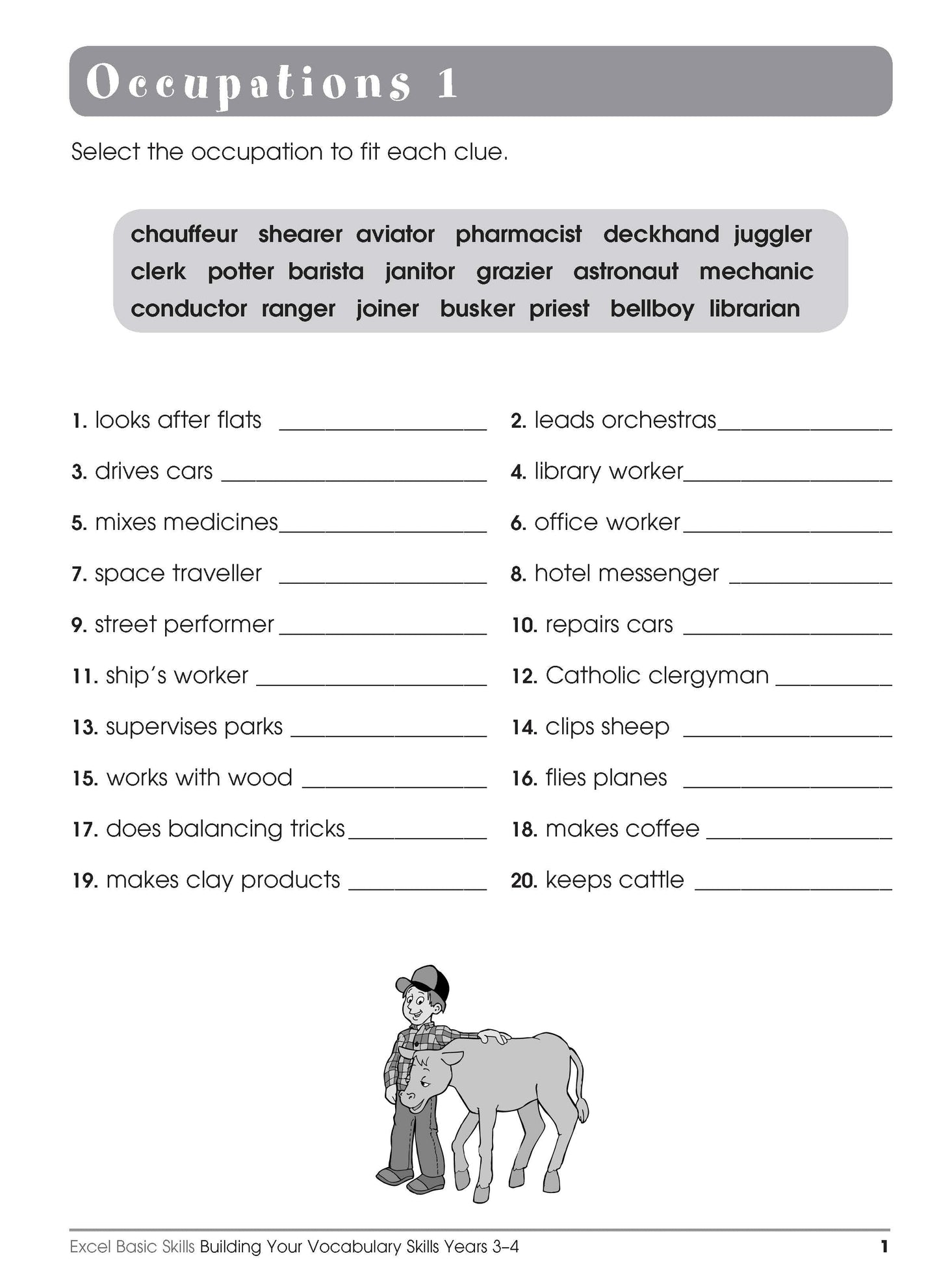 Excel Basic Skills - Building Your Vocabulary Skills Years 3-4