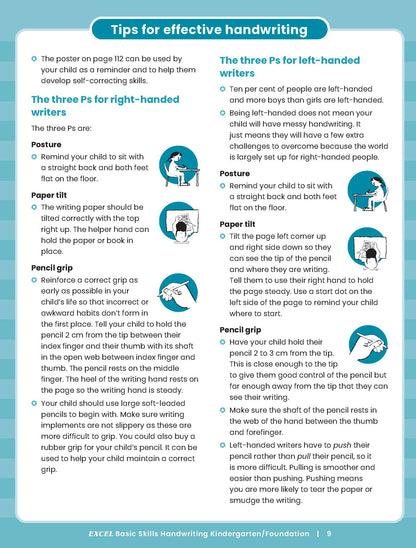 Excel Basic Skills - Handwriting Kindergarten/Foundation