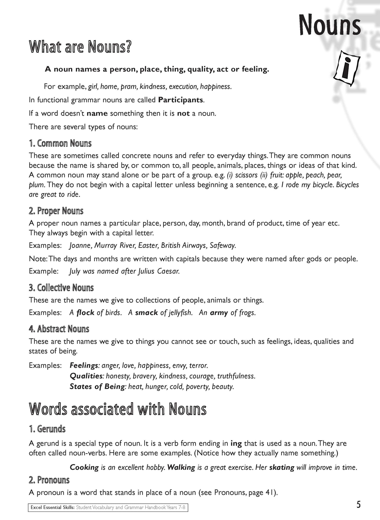 Excel Essential Skills - Student Grammar and Vocabulary Handbook Years 7-8