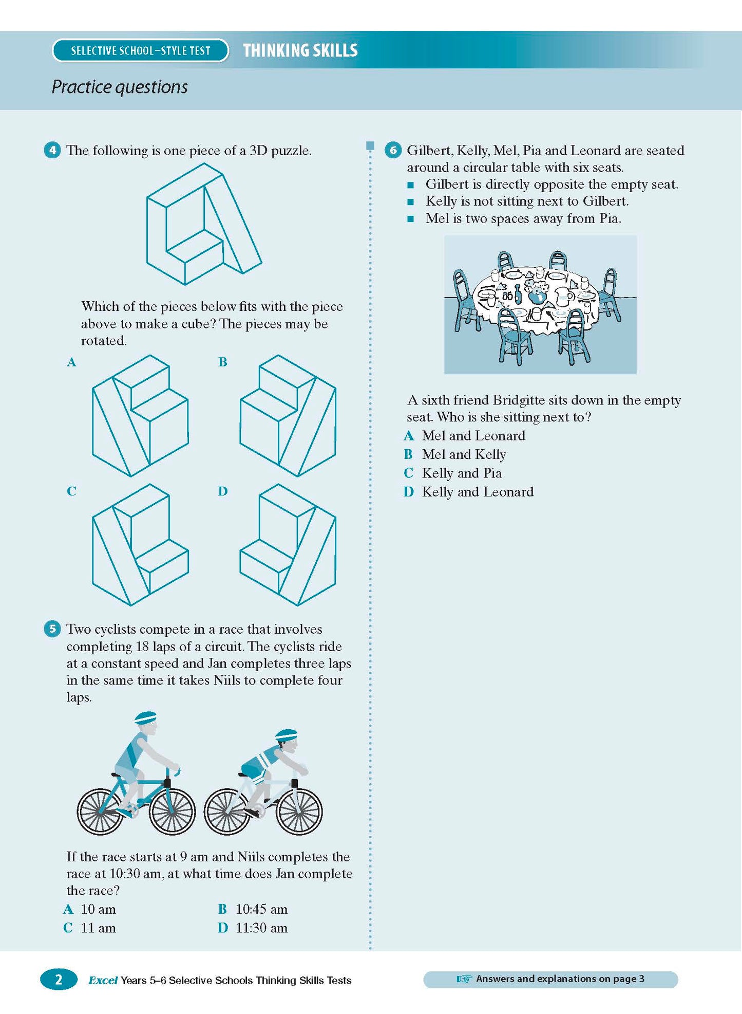 Excel Selective Schools and Scholarship Thinking Skills Tests Years 5-6