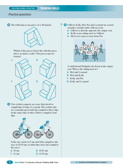 Excel Selective Schools and Scholarship Thinking Skills Tests Years 5-6