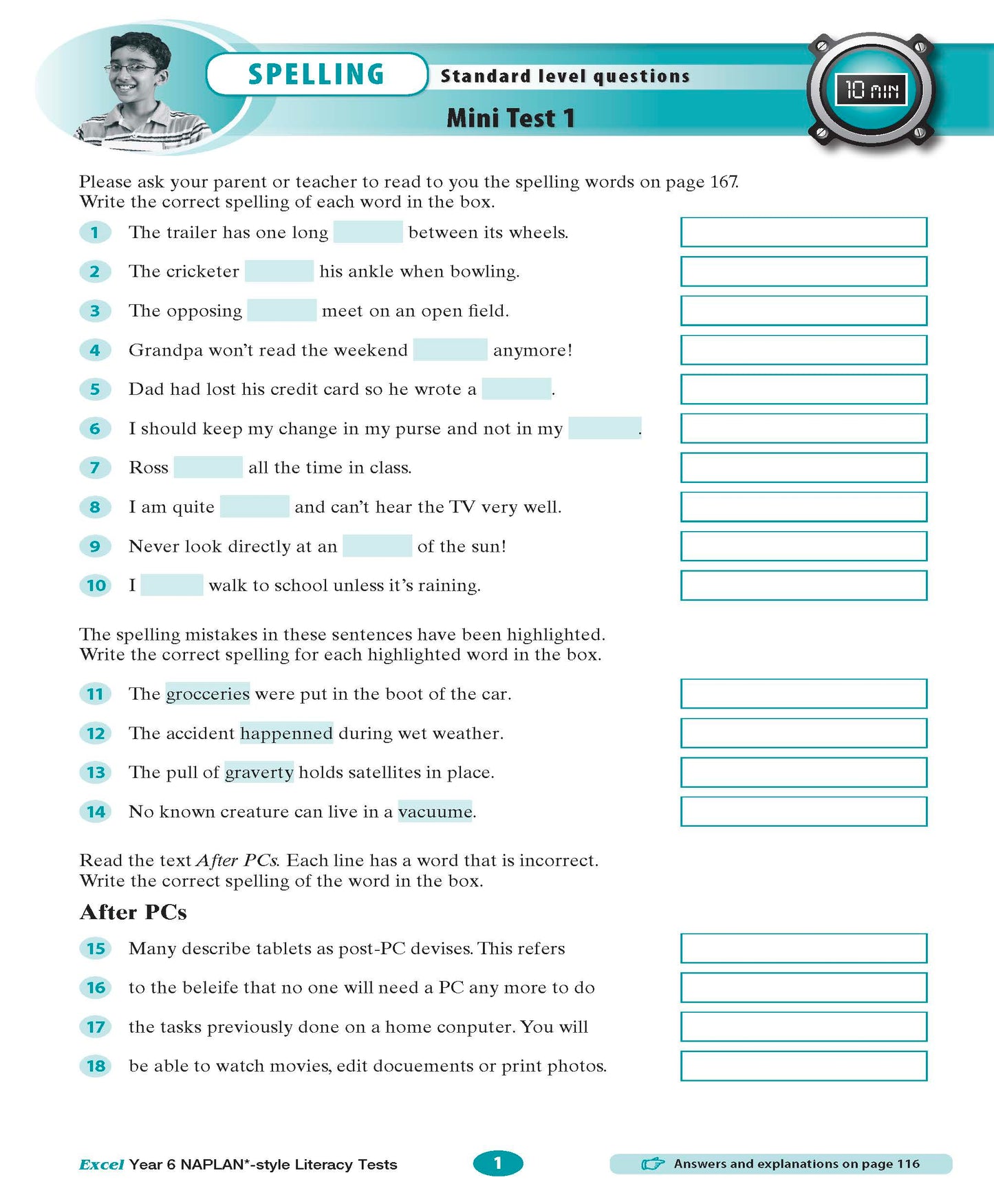 Excel Year 6 NAPLAN*-style Literacy Tests