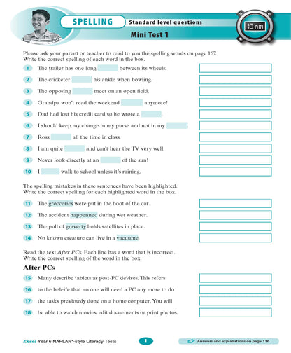 Excel Year 6 NAPLAN*-style Literacy Tests