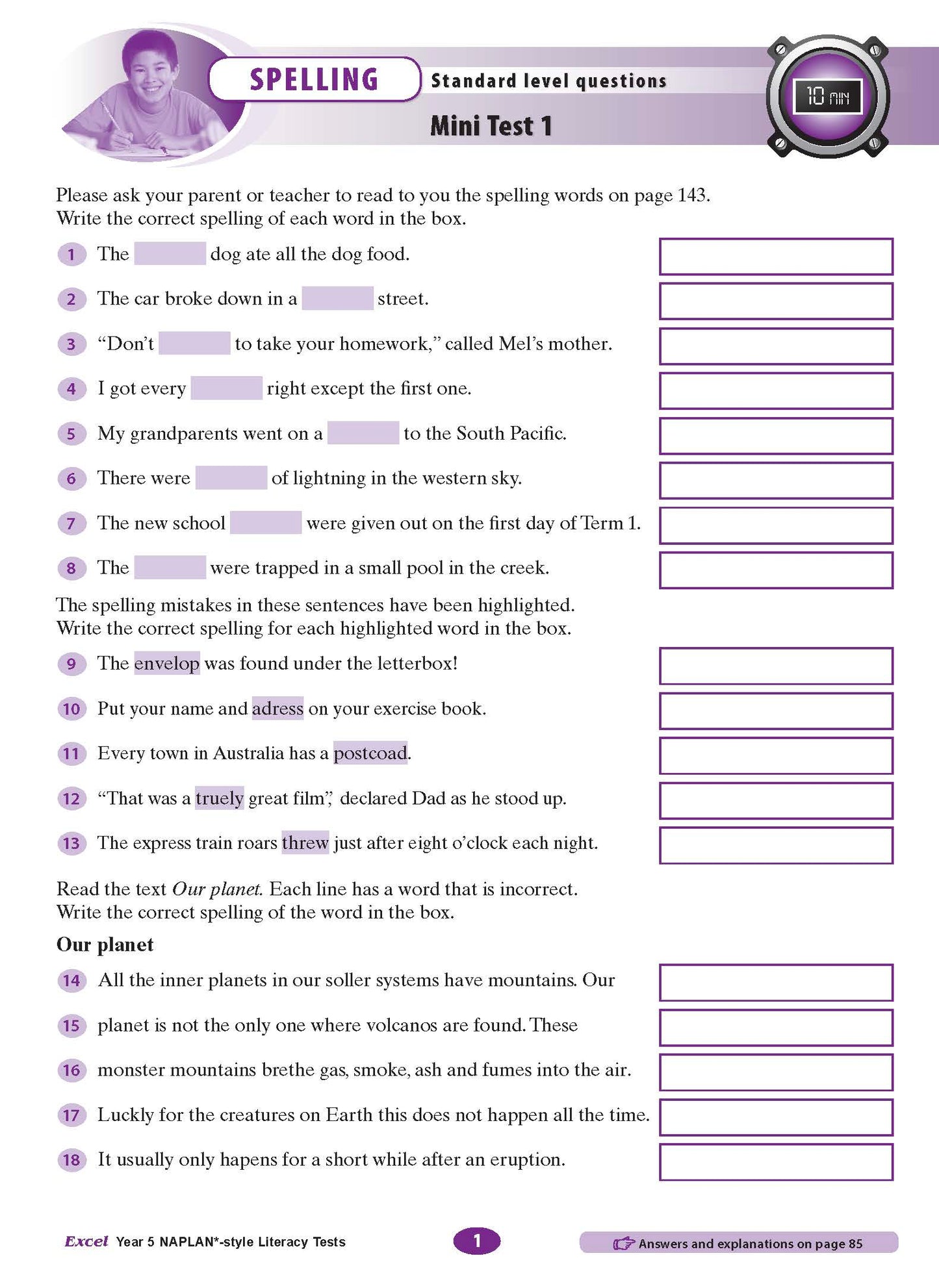 Excel Year 5 NAPLAN*-style Literacy Tests