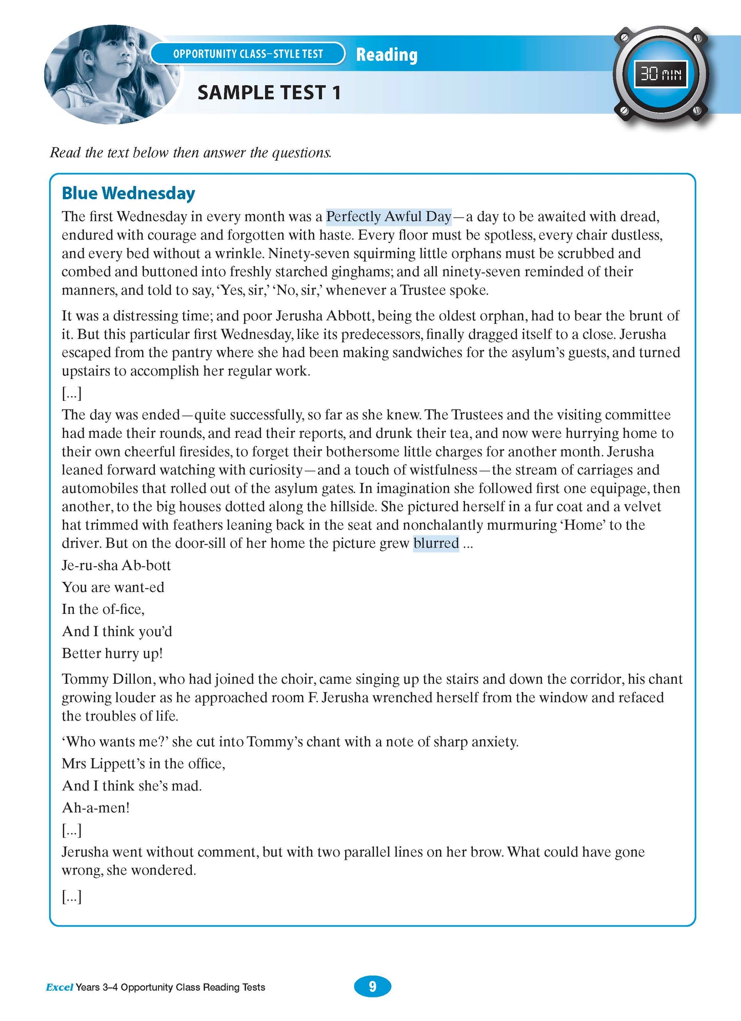Excel Opportunity Class Reading Tests Years 3-4