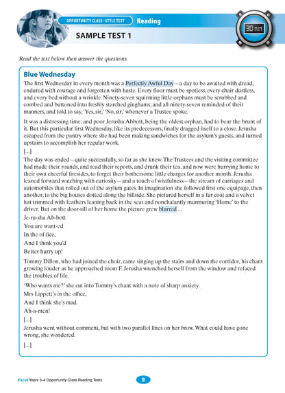 Excel Opportunity Class Reading Tests Years 3-4